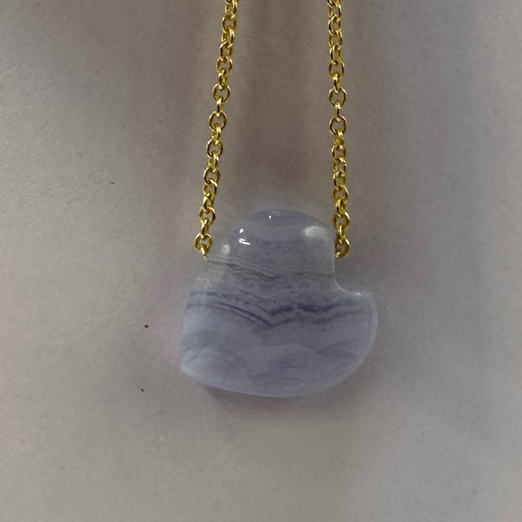 BaubleBar Juno Blue Lace Agate Necklace NWT - Picture 8 of 8